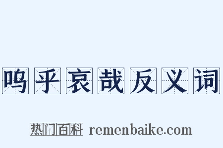 呜乎哀哉反义词是什么意思的图片